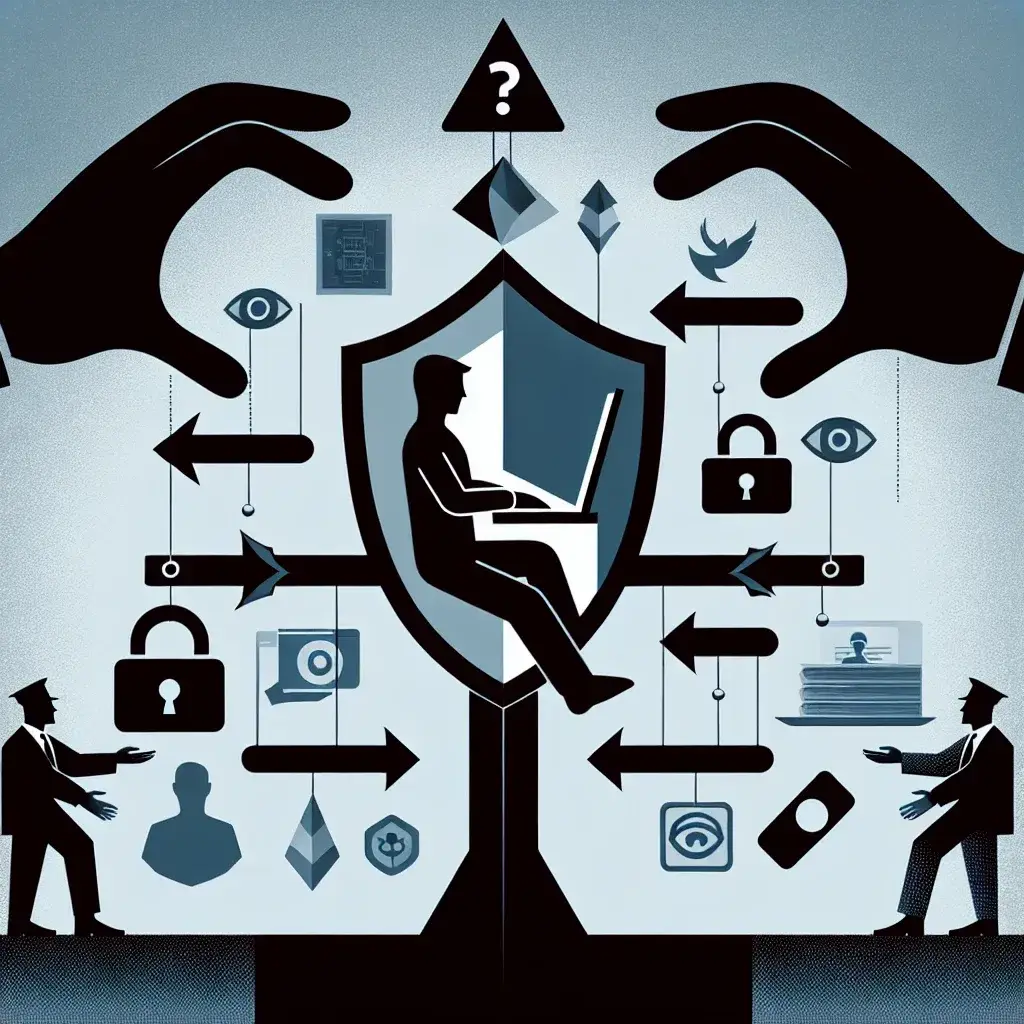 "EFF lawsuit press conference highlighting government data authority abuse, featuring legal experts and activists advocating for digital privacy rights."